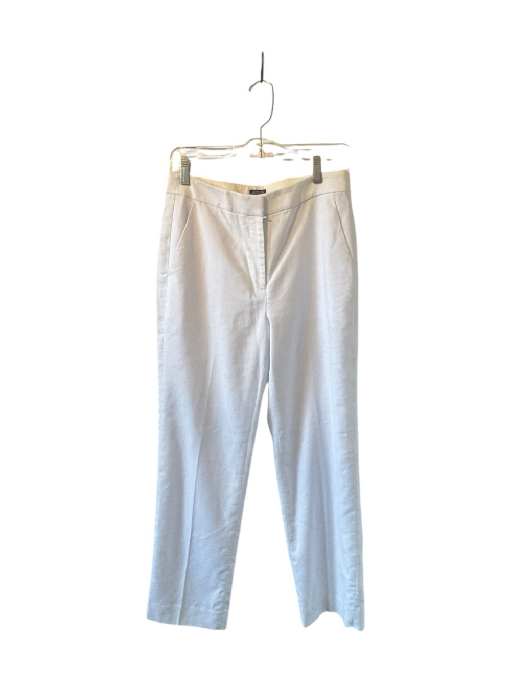 J.Crew Kate Straight-Leg Pant Stretch Linen Blend White 4 - Picture 4 of 10